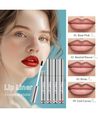 HOPHAT 4PCS Peel Off Lip Liner Set Easy Peel & Reveal Lip Stain Waterproof Long Lasting Peel Off Lipstick Lip Liner Makeup Beauty - Buy Online on GoSupps.com