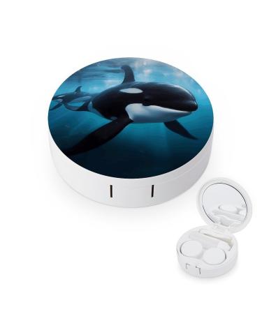 Contact Lens Case Killer Whale Print Plastic Contact Lens Case contact Lens Care Box ontact Lens Travel Box