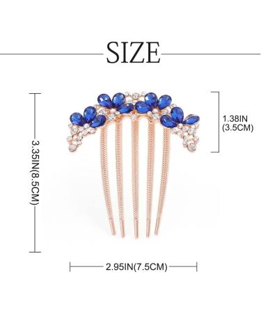 Bohend Rhinestone Hair Comb Crystal Drop Hairpieces Wedding Hair Accessories Jewelry for Women and Girls (Blue) - Buy Online on GoSupps.com