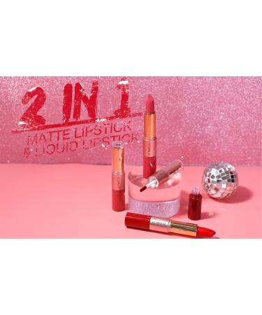 KUAILEGO Rose Gold 2-In-1 Matte Lipstick & Liquid Lipstick - Nude, Long-Lasting Waterproof Velvet Lip Gloss (01) - Buy Online on GoSupps.com