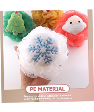 Beaupretty 4pcs Bath Ball & Flower Loofah Set - Snowflake Bath Sponges & Christmas Accessories for Kids - Buy Online on GoSupps.com