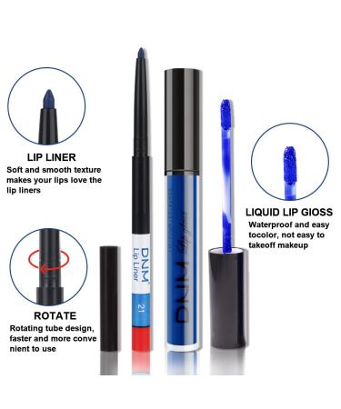 AMY'S DIARY 2pcs Blue Matte Lip Liner and Lipstick Set - Waterproof 24H Liquid Lipstick & Long-Lasting Lip Liner - Matte Makeup Kit (08) - Buy Online on GoSupps.com