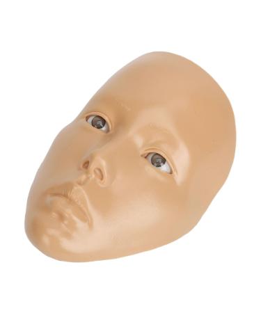 Makeup Practice Face Kit Reusable Professional 5D Makeup Practice Face 3.4oz Cream for Eye Shadow (Wheat Skin)