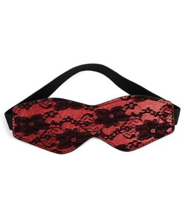 Satin Sleep Mask for Women | Comfortable Eye Cover Blindfold with Bundle Rope Tie | Perfect Valentine's Gift | Black+Red - Buy Online on GoSupps.com