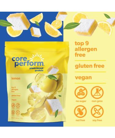 Core Perform's Low Fodmap Plant Based Protein Powder Vegan Sugar-Free Dairy Free and Gluten Free No Sugar or Artifical Additives Tailored for Women's Wellness (20 Servings Lemon) Lemon 1.63 Pound (Pack of 1) - Buy Online on GoSupps.com