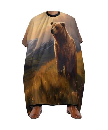 Kodiak Bear in Sunrest Adult Barber Cape Hairdresser Cutting Apron Professional Salon Haircut Capes for Men Women