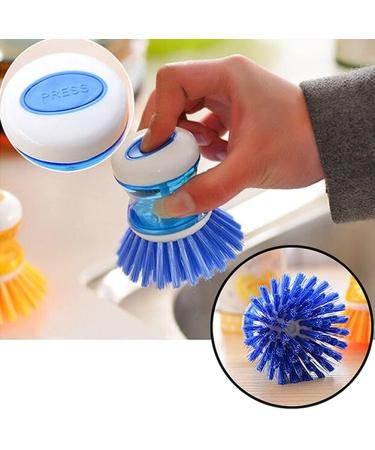 Home Kitchen Washing Tool Plastic Pot Pan Dish Bowl Cleaning Brush Scrubber Blue Nice and Deft - Buy Online on GoSupps.com