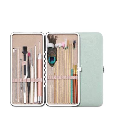 KXDFDC 23PCS Ear Wax Removal Tool Kit Ear Pick Set Earwax Remover Spoon Ear Cleaning Care Tools with LED Light for Adult Ear Care (Color : Gray)