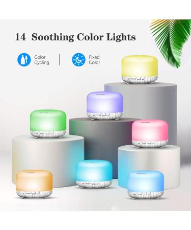 YIKUBEE 500ml Aromatherapy Essential Oil Diffuser - Remote Control, White Wood Grain - Buy Online on GoSupps.com