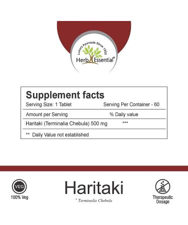 Puu Haritaki 500mg Tablet: Natural Indigestion Support - 60 Tablets - Buy Online on GoSupps.com