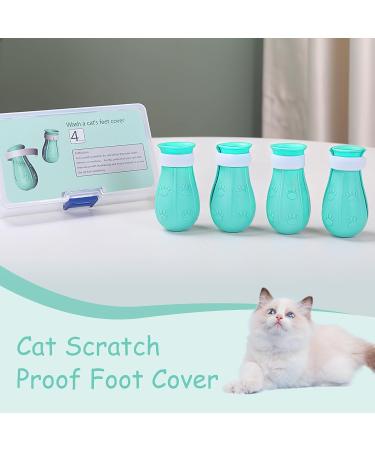 AIFUSI 4pcs Anti-Scratch Cat Claw Covers - Adjustable Silicone Cat Boots in Green for Grooming & Nail Protection - Buy Online on GoSupps.com