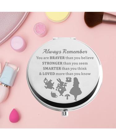 Alice Fairy Tale Pocket Mirror - Always Remember You are Braver, Stronger, Smarter - Compact Makeup Mirror for Women, Girls, Teenagers - Buy Online on GoSupps.com