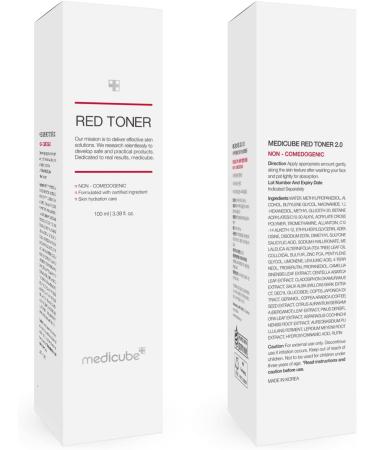 Medicube Red Toner 2.0 | Acne-Prone Skin Relief | BHA Niacinamide & Adenosine | Soothing Formula | Non-Comedogenic | Korean Skincare (3.38fl. oz.) - International Shipping Available - Buy Online on GoSupps.com