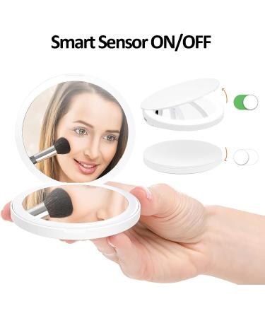 XINBAOHONG LED Lighted Travel Makeup Mirror 5X/1X Magnification - Rechargeable Handheld Compact Mirror for Handbag and Purse - Buy Online on GoSupps.com
