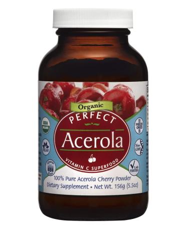 Perfect Supplements  Perfect Acerola Powder  156 Grams  100% Pure Acerola Cherry  All-Natural Vitamin C Superfood  Immune System Support