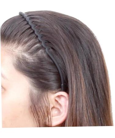 Wavy Hairhoop Unisex Wavy Headband Black Spring Wavy Metal Hair Band with Long Teeth Hairhoop Sports Headband Headwear Accessories Black 1pc Wavy Metal Hair Band - Buy Online on GoSupps.com