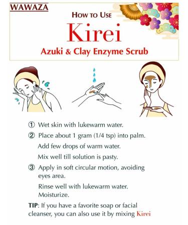 Kirei Azuki & Clay Enzyme Facial Exfoliant | Natural Gentle Additive-Free | Shop Internationally - Buy Online on GoSupps.com