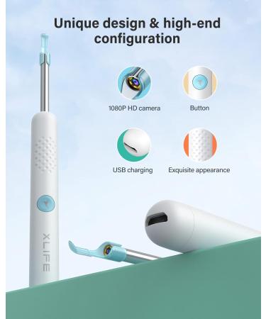 Xlife Wireless Ear Camera & Earwax Remover with 1080P HD, Blackhead Remover Kit - iPhone, iPad, Android - R1 White - Buy Online on GoSupps.com