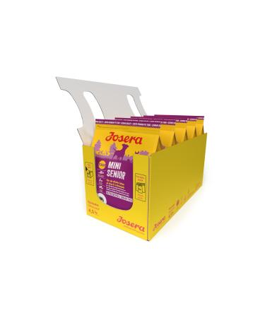 JOSERA MiniSenior (5 x 900 g) | Senior Mini | Premium Croquettes for Senior Dogs of Small Breeds | Salmon & Potatoes | Small Croquettes | Grain Free | Dog Food | Pack of 5