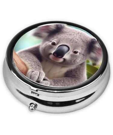 Buy Cute Koala Round Pill Organizer | 3 Compartment Travel Metal Pill Box | Stylish Portable Pill Case for Pocket & Purse - Buy Online on GoSupps.com