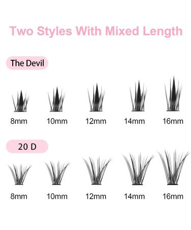 Kugge Cluster Lashes DIY Kit - 240Pcs D Curl Individual Lashes 8-16mm Mixed Length for 3D Natural Wispy Extensions at Home - Buy Online on GoSupps.com