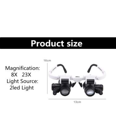 Headheld Magnifying Glass with Light 2 Group Replaceable Lens 8X 23X Hd Identification Engraving Tool Watch Repair Binocular Glasses Hands Free Magnifier - Buy Online on GoSupps.com
