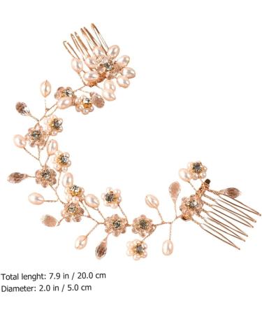 Beatifufu Hair Comb Bride Headpiece Small Mirrors for Crafts Wedding Tiara Robe Hair Accessory Fake Hair Edges Headpiece for Bride Women Headdress Double Head Women's Accessories Pearl - Buy Online on GoSupps.com