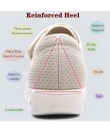 ZGDG Diabetic Shoes for Women - Wide Width Adjustable Sneakers for Swollen Feet, Edema, Arthritis - Size 6.5 Wide - Non-Slip Indoor/Outdoor Walking Shoes - Buy Online on GoSupps.com