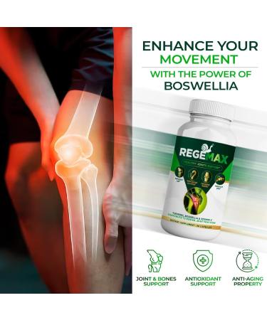 REGEMAX Joint Support Supplement - Snail Protein Boswellia Serrata & Turmeric | Alleviate Discomfort - 60 Caps - Buy Online on GoSupps.com
