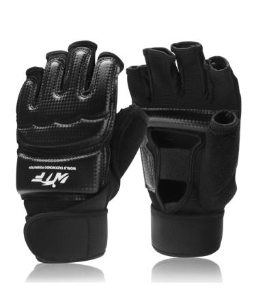 Taekwondo martial arts gloves Langray boxing gloves Punching gloves MMA gloves for sparring martial arts punching bag training gloves for adults and children M black