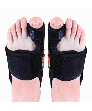 Keenso Hallux Valgus correction 1 pair of adjustable bale toe correction foot pain relief toe separator day night support foot protection rail for men and women (black)