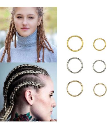 Metal braid rings braid rings hair accessories braid ring set 3 colours and 2 sizes for weaving decorative hair 180 pieces Tokaneit - Buy Online on GoSupps.com