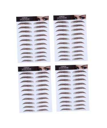 Housoutil 4pcs Eyebrow Stickers 6d Hair- Eyebrows Stickers False Eyebrows Cosmetics Transfer Stickers 4d