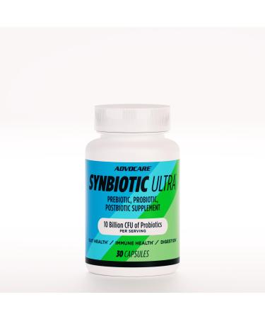 AdvoCare Synbiotic Ultra - Digestive & Gut Health Supplement - Offers Immune Support* - Includes Prebiotics Probiotics & Postbiotics - 30 Capsules