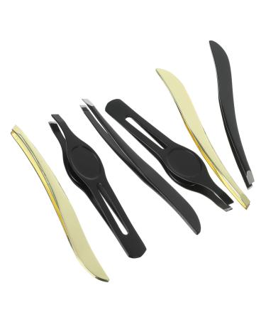 minkissy 1 Holly Headband Slant Tip Tweezers Ingrown Hair Tweezers Makeup Kits Women Eyebrow Tweezers Mini Slant Tweezer Facial Tool Blackhead Tweezers Willow Leaves Make up Miss 9x1cm Black