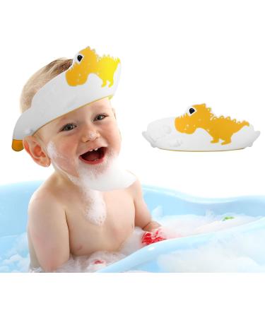 Kids Shower Cap Adjustable Hair Washing Caps Ear Covers for Shower Hair Washing Shampoo Shield Baby Visor for Eyes and Ears Protector Bath Head Shield for Infant (Yellow) - Buy Online on GoSupps.com