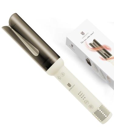Rotating Curling Iron Hair Curler: Anti-Scald Automatic Curling Wand 1.25 Inch Adjustable 3 Gears Heating Temperatures Fast Heating Hot Tools Auto Shut-Off for Hair Styling Curls Waver (White)
