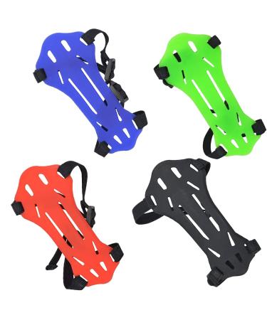 4 Pack Archery Armguard Adjustable 2 Straps Buckles Forearm Protector for Kids & Youth Recurve Bows Longbow Hunting Archers(Black, Blue, Red, Green)
