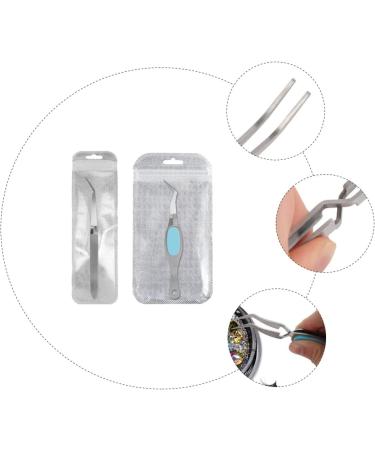 minkissy Picker Women Eyelash Art Pincher Shaping Extensions Pusher Stainless for Multipopurse Curved Pinching Eyebrow Prolong Clip Clamp Sticker Nail Manicure Ladies Silver Cuticle - Buy Online on GoSupps.com