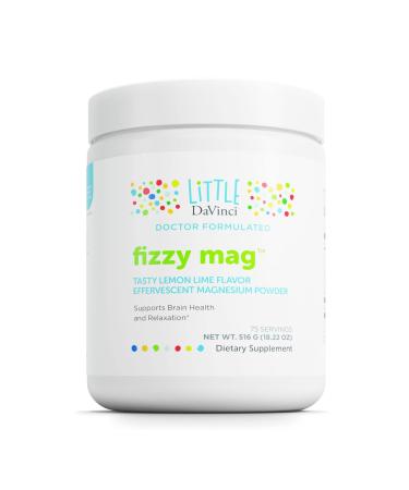 Little DaVinci Fizzy Mag - Effervescent Magnesium Supplement for Kids to Support Brain Health Relaxation and Behavior* - with Calcium Riboflavin and More - Lemon Lime Flavor - 516 g 75 Servings - Buy Online on GoSupps.com