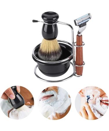 Premium 4-Piece Shaving Set - Manual Razors Stainless Steel Stand Brush & Bowl | International Shipping Available - Buy Online on GoSupps.com