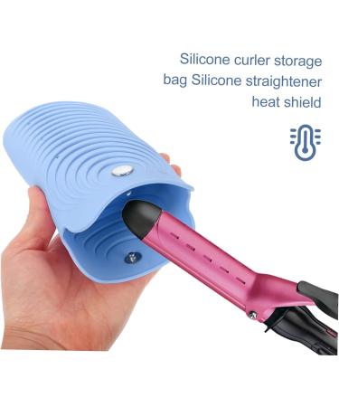 Heat Resistant Hair Curler & Flat Iron Holder Bag | Insulation Pouch for Travel & Storage | 20x10cm Blue - Buy Online on GoSupps.com