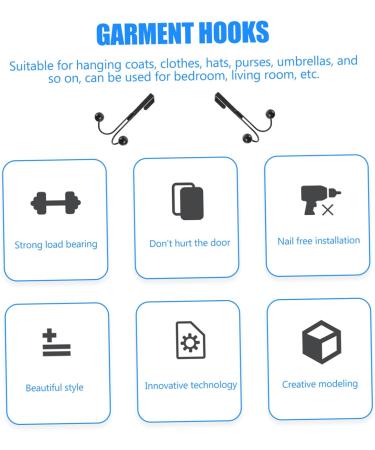 2pcs Double Hook Towel Rack Coat Hangers Over Door Hangers Hooks Door Hook Coat Hook Wardrobe 14x9cm Black - Buy Online on GoSupps.com