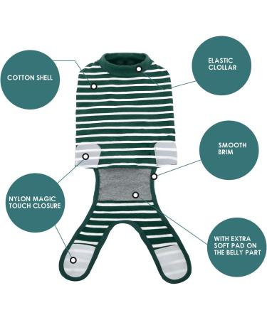 Pumyporeity Recovery Suit for Dogs - Protective Wound Recovery Clothing for Puppies | Postoperative Care & E-Collar Alternative (XS Green Streaks) - International Shipping Available - Buy Online on GoSupps.com