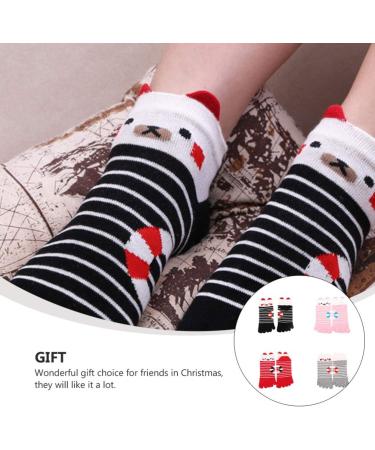 Happyyami Christmas Five Toe Socks - 4 Pairs Cat Toe Jacquard Women s Holiday Cotton Socks - Buy Online on GoSupps.com