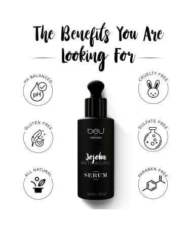 Jojoba Anti Aging Serum 1.0 fl oz | Nourishing Face Serum with Jojoba Argan Rose & Pomegranate Oil for Youthful Skin Glow - Buy Online on GoSupps.com