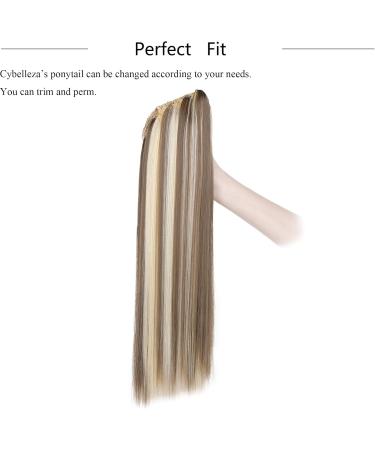 Cybelleza 22inch Ponytail Hair Extensions Ponytail Claw Jaw on Long Straight Pony Tails Clip in Hair Extensions Synthetic Hair pieces for Women (Ash Blonde & Bleach Blonde) 22" Ash Blonde&Bleach Blonde - Buy Online on GoSupps.com