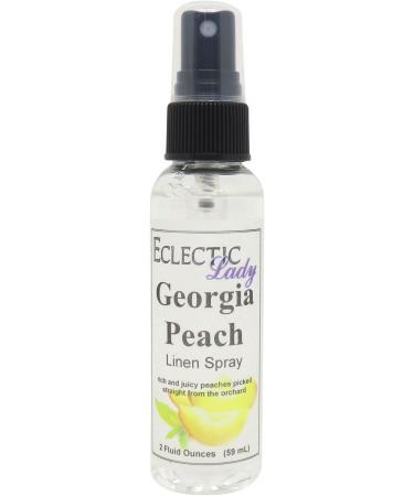 Eclectic Lady Georgia Peach Linen Spray (Double Strength) 2 ounces - No Artificial Colors Parabens or Preservatives - Long-Lasting Scent for Bed Fabric & Pillow 2 Fluid Ounces (Double Strength)