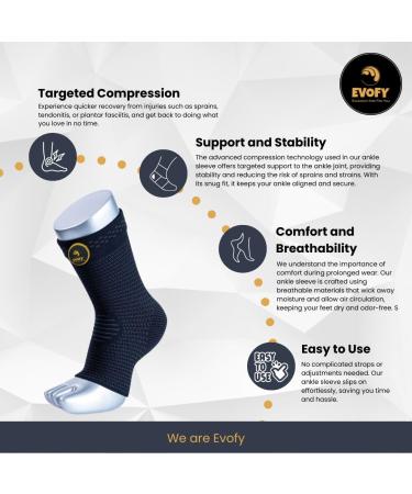 Premium Ankle Compression Brace for Men & Women - Supports Sprained Ankles Eases Swelling & Pain Relief for Plantar Fasciitis & Achilles Tendon - Small Size - Buy Online on GoSupps.com
