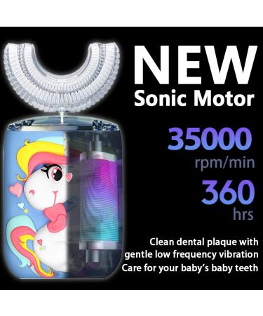 Kids Electric Toothbrush U Shaped Unicorn | 6 Cleaning Modes | Smart Timer | Rechargeable | IPX7 Waterproof | Ages 2-7 - Buy Online on GoSupps.com
